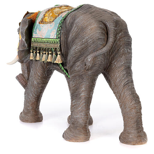 Elefant aus Harz mit Sattel für Krippe, 60 cm 8