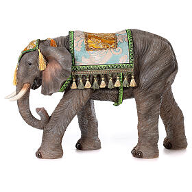 Elefante com sela resina para presépio com figuras de altura média 60 cm