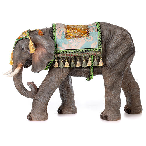 Elefante com sela resina para presépio com figuras de altura média 60 cm 1