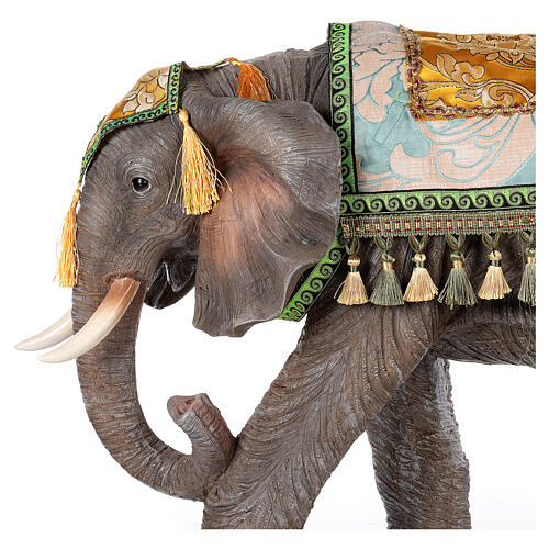 Elefante com sela resina para presépio com figuras de altura média 60 cm 2