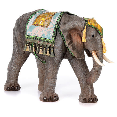 Elefante com sela resina para presépio com figuras de altura média 60 cm 6