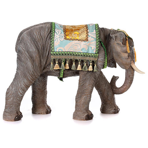 Elefante com sela resina para presépio com figuras de altura média 60 cm 7