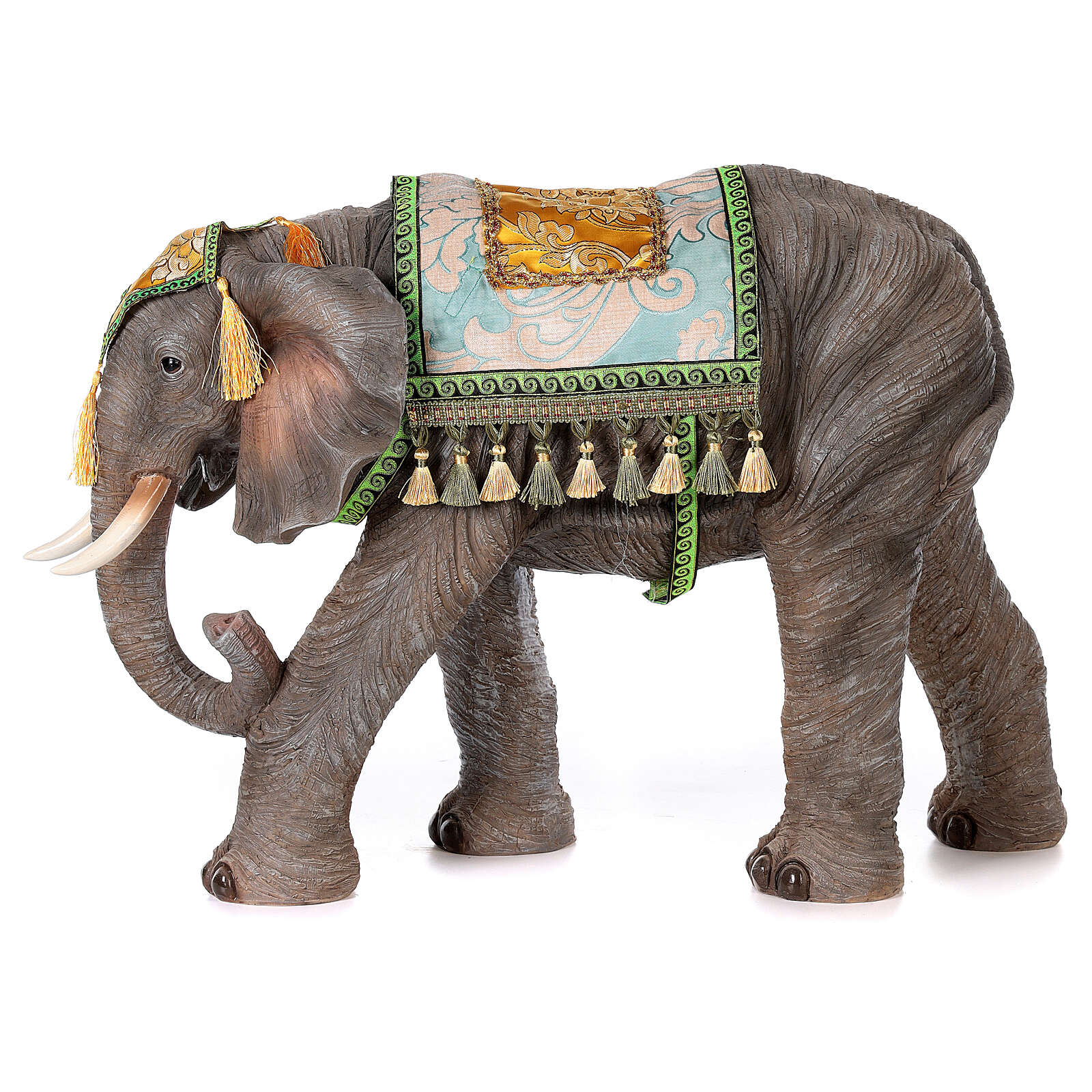 Elephant figurine in resin 60 cm nativity with saddle online sales on