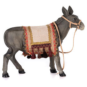 Esel mit Sattel aus Harz für Krippe, 60 cm