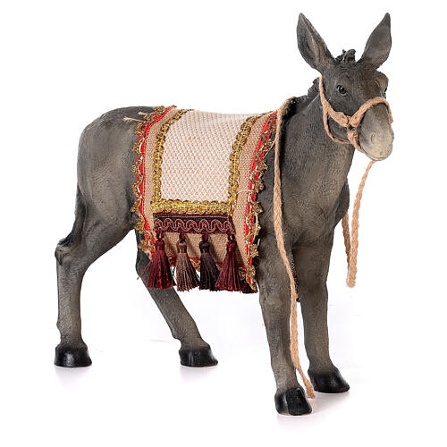 Donkey with saddle in resin for a 60cm Nativity 3