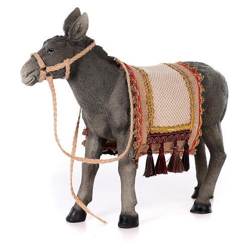 Donkey with saddle in resin for a 60cm Nativity 4