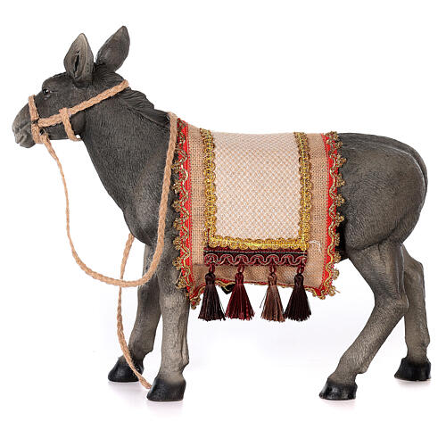 Donkey with saddle in resin for a 60cm Nativity 6