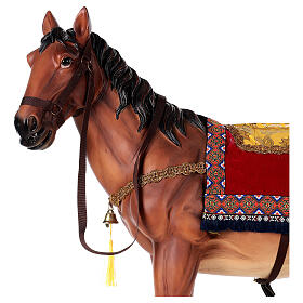 Pferd mit Sattel aus Harz für Krippe, 80 cm
