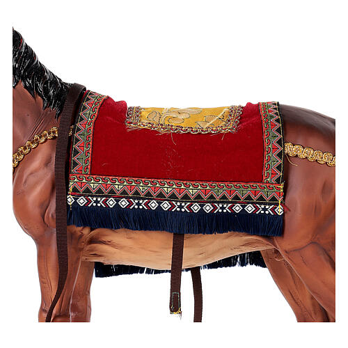 Pferd mit Sattel aus Harz für Krippe, 60 cm 4