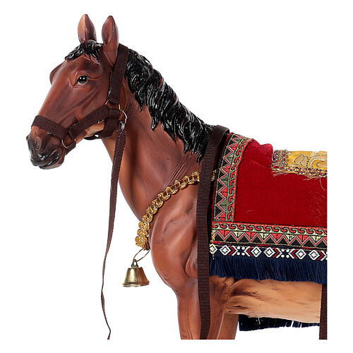 Horse with saddle resin Nativity scene 60 cm 2