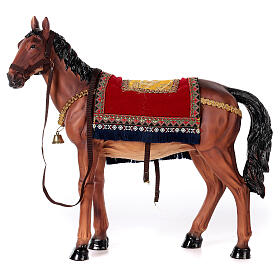 Cavalo com sela resina para presépio com figuras de altura média 60 cm
