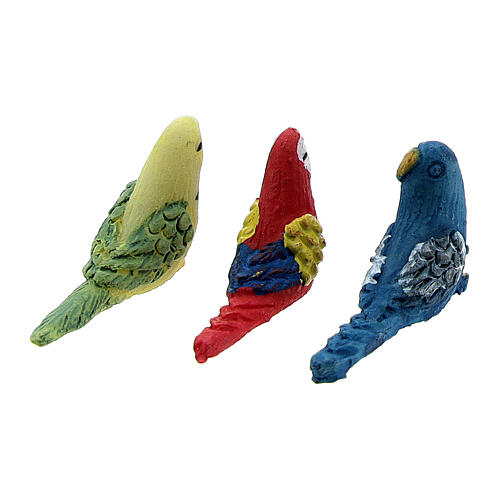 Pássaro resina para presépio com figuras de altura média 8-10-12 cm; modelos surtidos 4