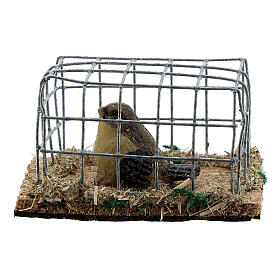 Cage with bird for Nativity scenes from 8 to 12 cm high