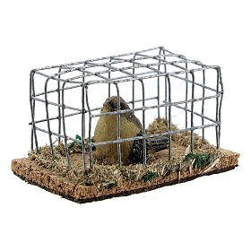 Cage with bird for Nativity scenes from 8 to 12 cm high