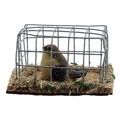 Cage with bird for Nativity scenes from 8 to 12 cm high 1