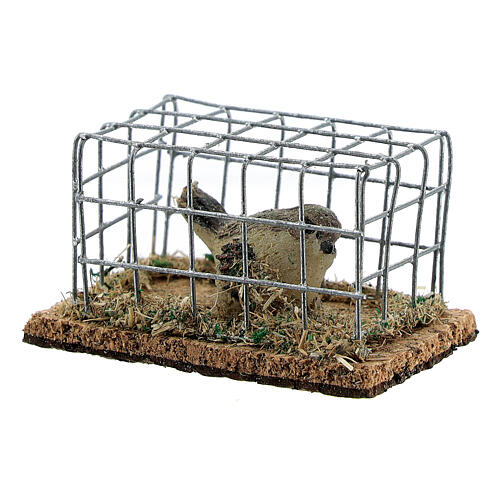 Cage with bird for Nativity scenes from 8 to 12 cm high 3