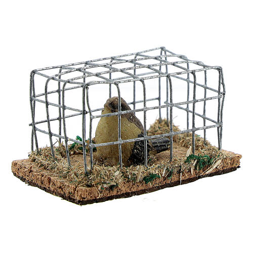 Miniature bird in cage for nativity 8-10-12 cm assorted models 2