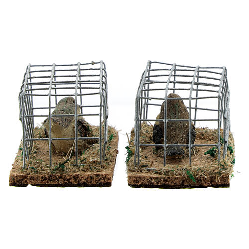 Miniature bird in cage for nativity 8-10-12 cm assorted models 4