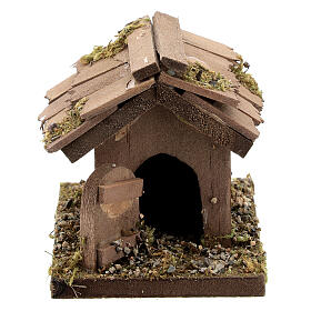 Wood doghouse 10x5x10 cm for Nativity Scene with 12 cm characters