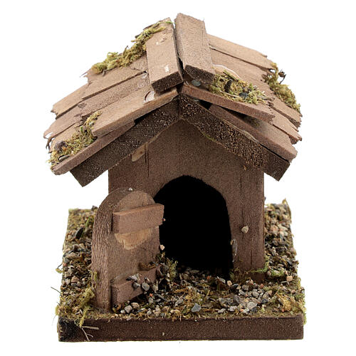 Wood doghouse 10x5x10 cm for Nativity Scene with 12 cm characters 1