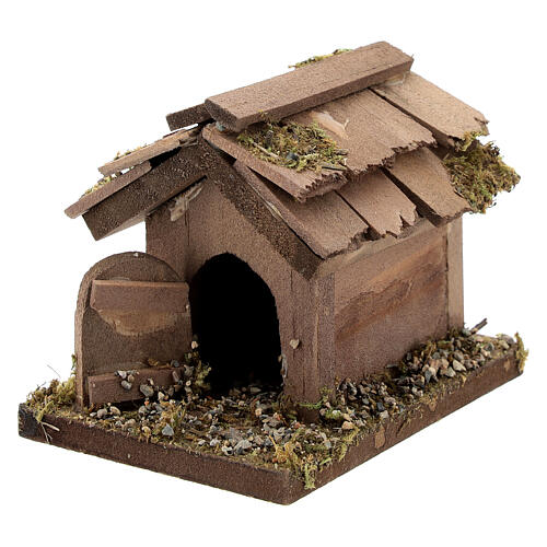 Wood doghouse 10x5x10 cm for Nativity Scene with 12 cm characters 2
