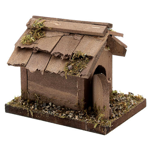Wood doghouse 10x5x10 cm for Nativity Scene with 12 cm characters 3