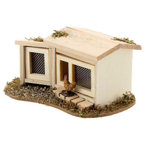 Miniature chicken coop with hen for 12 cm nativity 5x15x10 cm 2