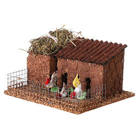 Henhouse with chickens 10x15x10 cm for Nativity Scene with 10-12 cm characters