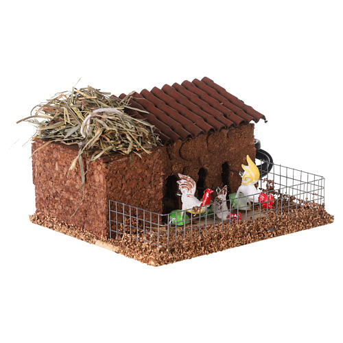 Henhouse with chickens 10x15x10 cm for Nativity Scene with 10-12 cm characters 3