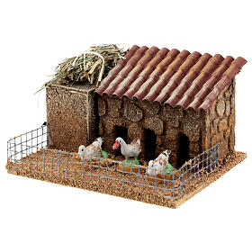 Threshing floor with ducks 10x15x10 cm for Nativity Scene with 10-12 cm characters