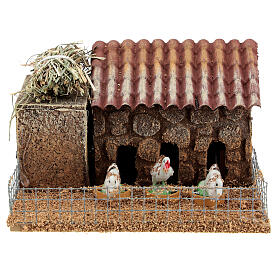 Duck house figurine animated for 10-12 cm nativity 10x15x10 cm