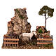 Rock face with enclosure and goats for Nativity Scene with 10 cm characters 15x20x10 cm s1