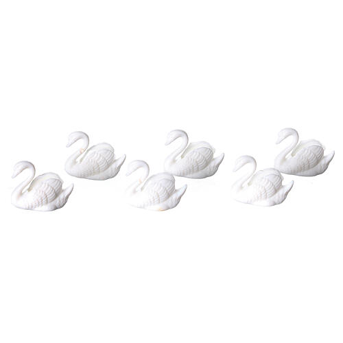 Set 6 cygnes plastique pour crèche 10 cm 3