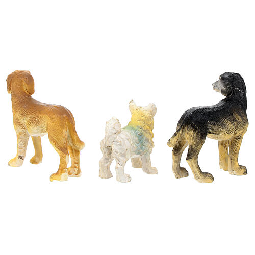 Set aus drei verschiedenen Hunden für Krippe, 8-10 cm 3