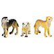 Dogs, set of 3, different models, for Nativity Scene with 8-10 cm characters s2