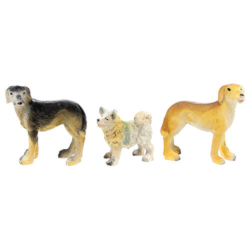 Conjunto 3 cachorros diferentes para presépio com figuras de 8-10 cm 1