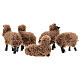 Set aus 5 braunen Schafen für Krippe aus Harz, 12 cm s5