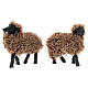 Set 5 moutons foncés crèche 12 cm résine s3