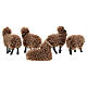Set aus 5 braunen Schafen aus Harz, 16 cm s5