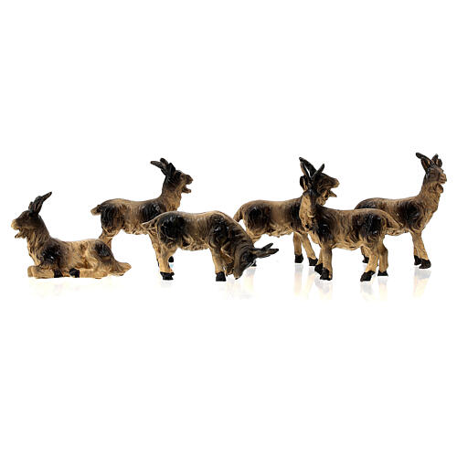 Set of 6 goats, resin, for Nativity Scene with 10-12 cm characters 1