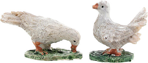 Pigeon figurine set 3 pcs for 10 cm nativity scene 3