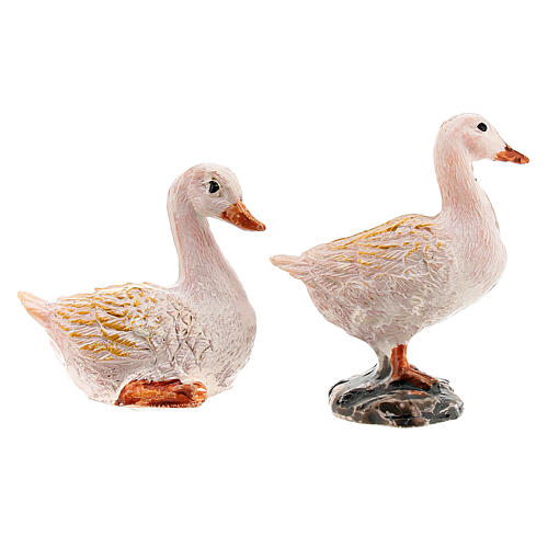 Family of 4 ducks for Nativity Scene with characters of 12 cm 2