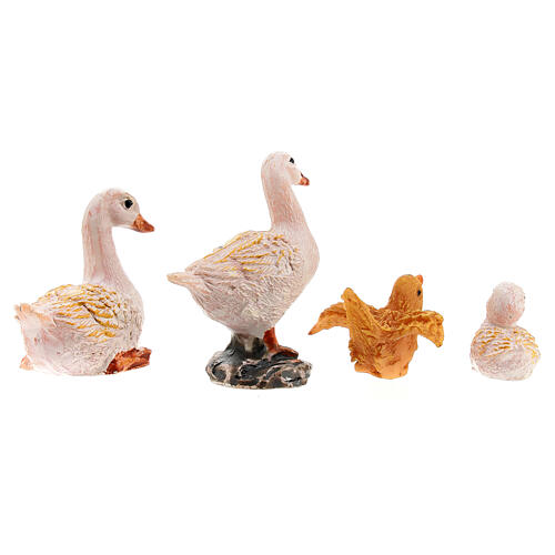 Family of ducks figurines, 12 cm nativity scene 4 pcs 6