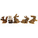 Set of animals: hares, owl, squirrel, for Nativity Scene with 10 cm characters s1