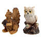 Set of animals: hares, owl, squirrel, for Nativity Scene with 10 cm characters s4