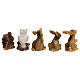 Conjunto lebres coruja e esquilo para presépio com figuras de 10 cm s6