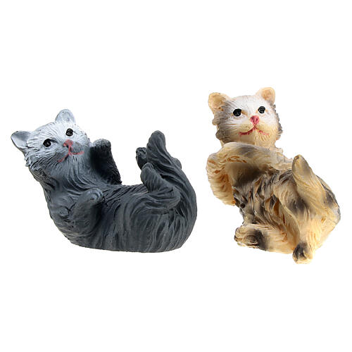 Conjunto de gatos, 6 peças, para presépio com figuras de 10 cm 2