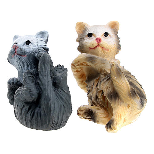 Conjunto de gatos, 6 peças, para presépio com figuras de 10 cm 5