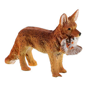 Fox with little bird in its mouth, 10 cm nativity scene