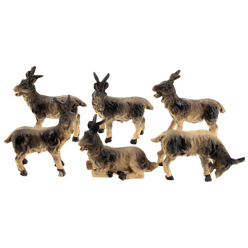 Set of 6 goats for Nativity Scene with 10 cm characters 1